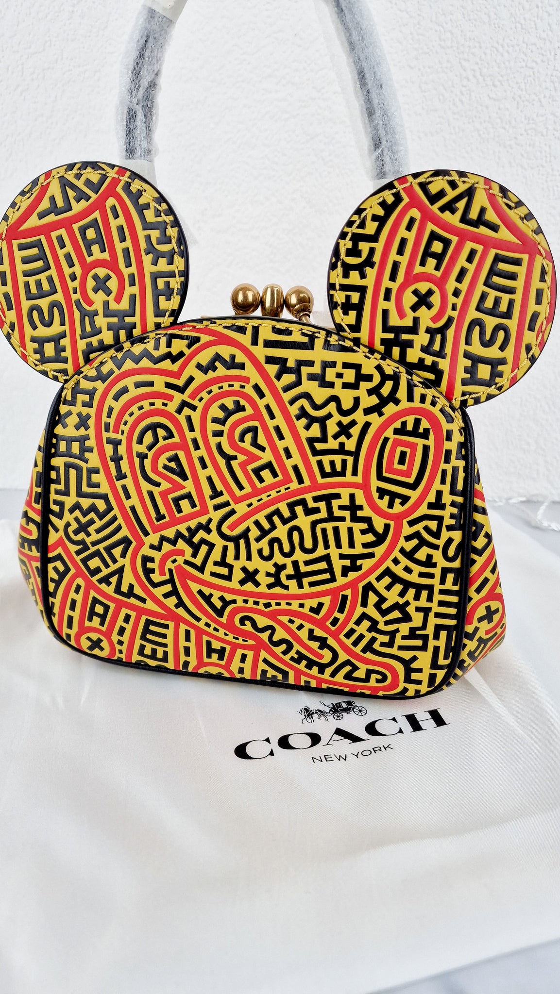 Coach Outlet Disney Mickey Mouse X Keith Haring Kisslock Bag in Red
