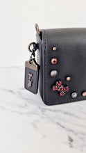 Load image into Gallery viewer, Coach 1941 Dinky Black with Crystal Bow Embellishment - Smooth Leather Crossbody Bag Coach 38646
