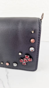 Coach 1941 Dinky Black with Crystal Bow Embellishment - Smooth Leather Crossbody Bag Coach 38646