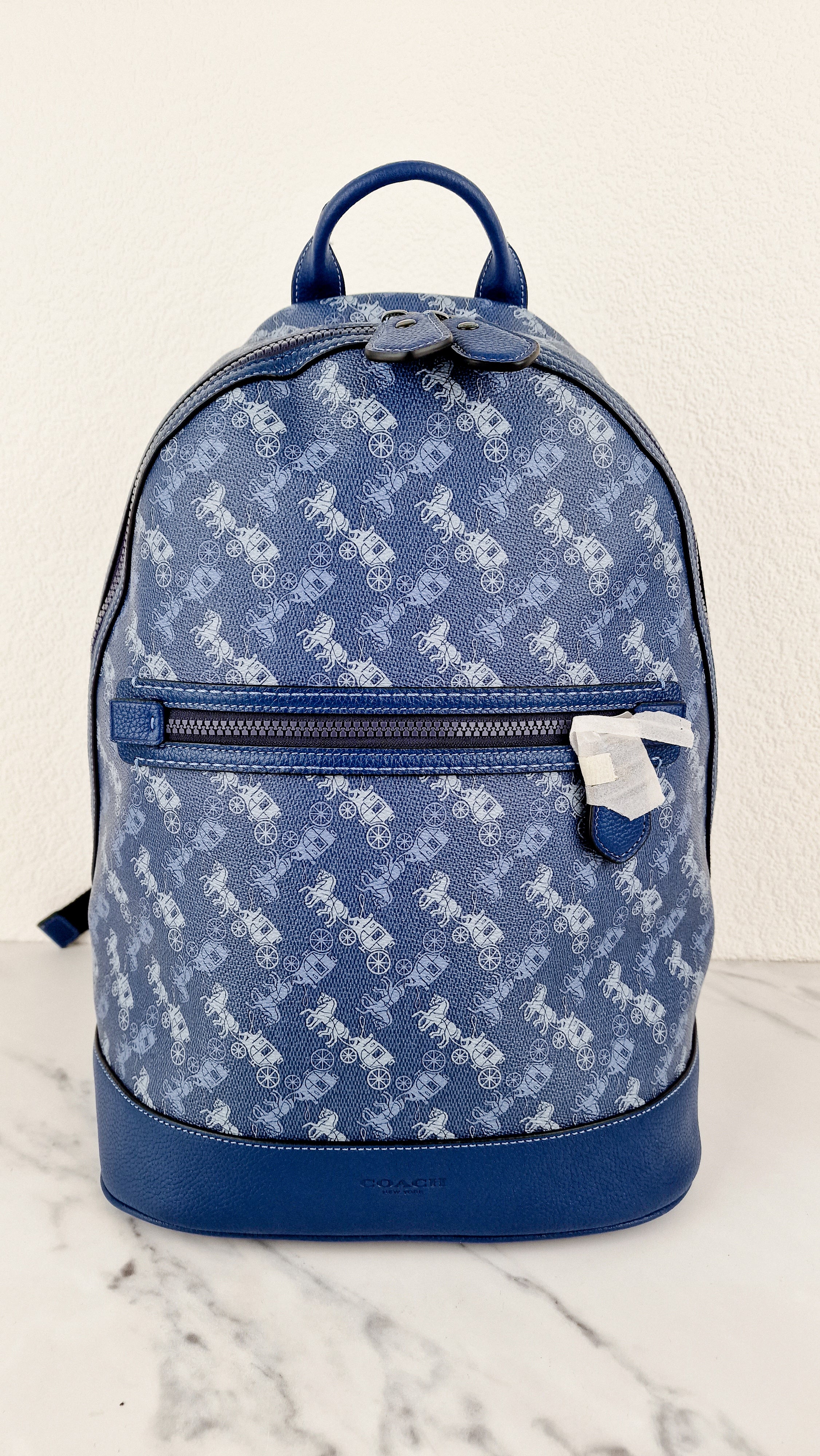 coach barrow backpack Coach Barrow Backpack With Horse And Carriage Print Blue Bag