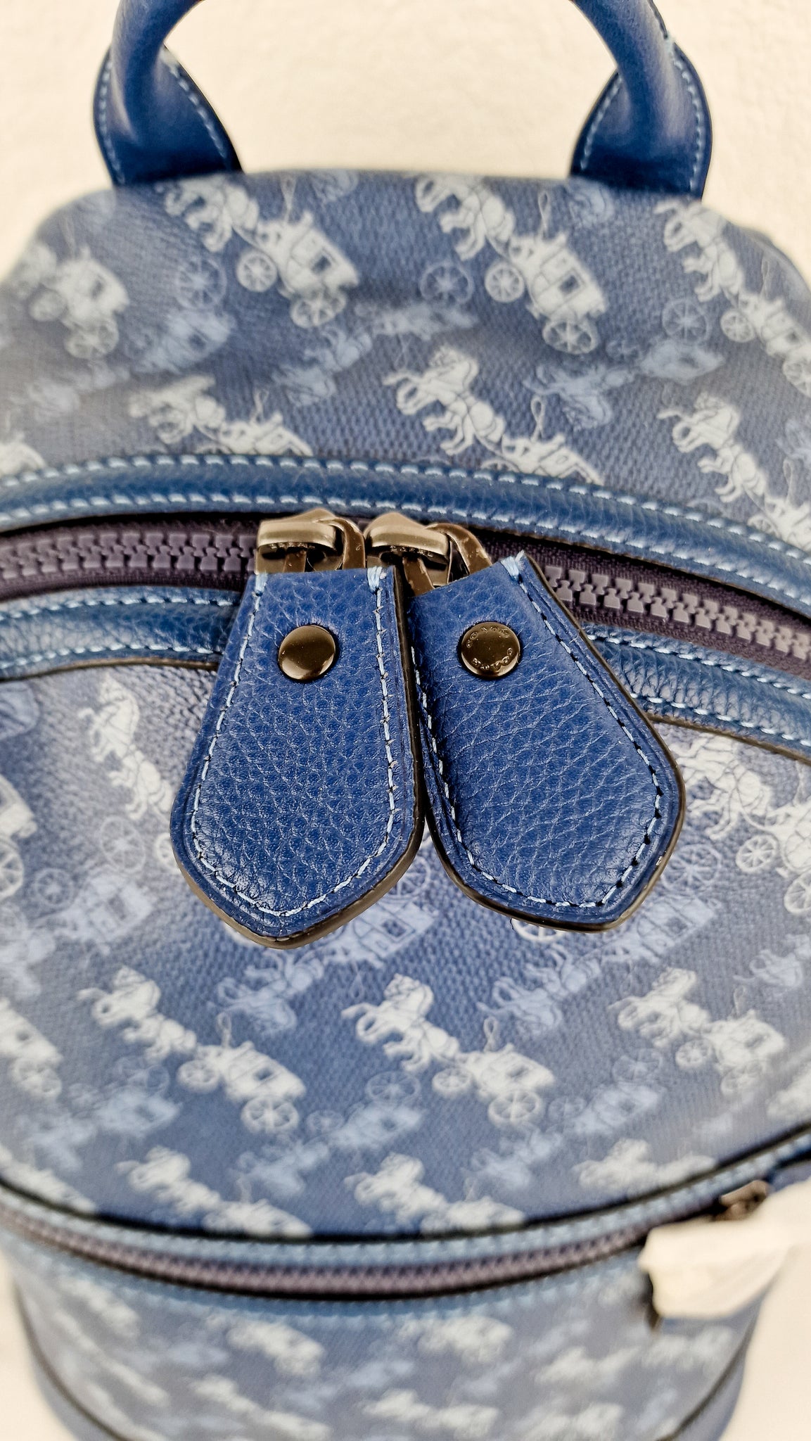 carriage backpack coach Coach Barrow Backpack With Horse And Carriage Print Blue Bag