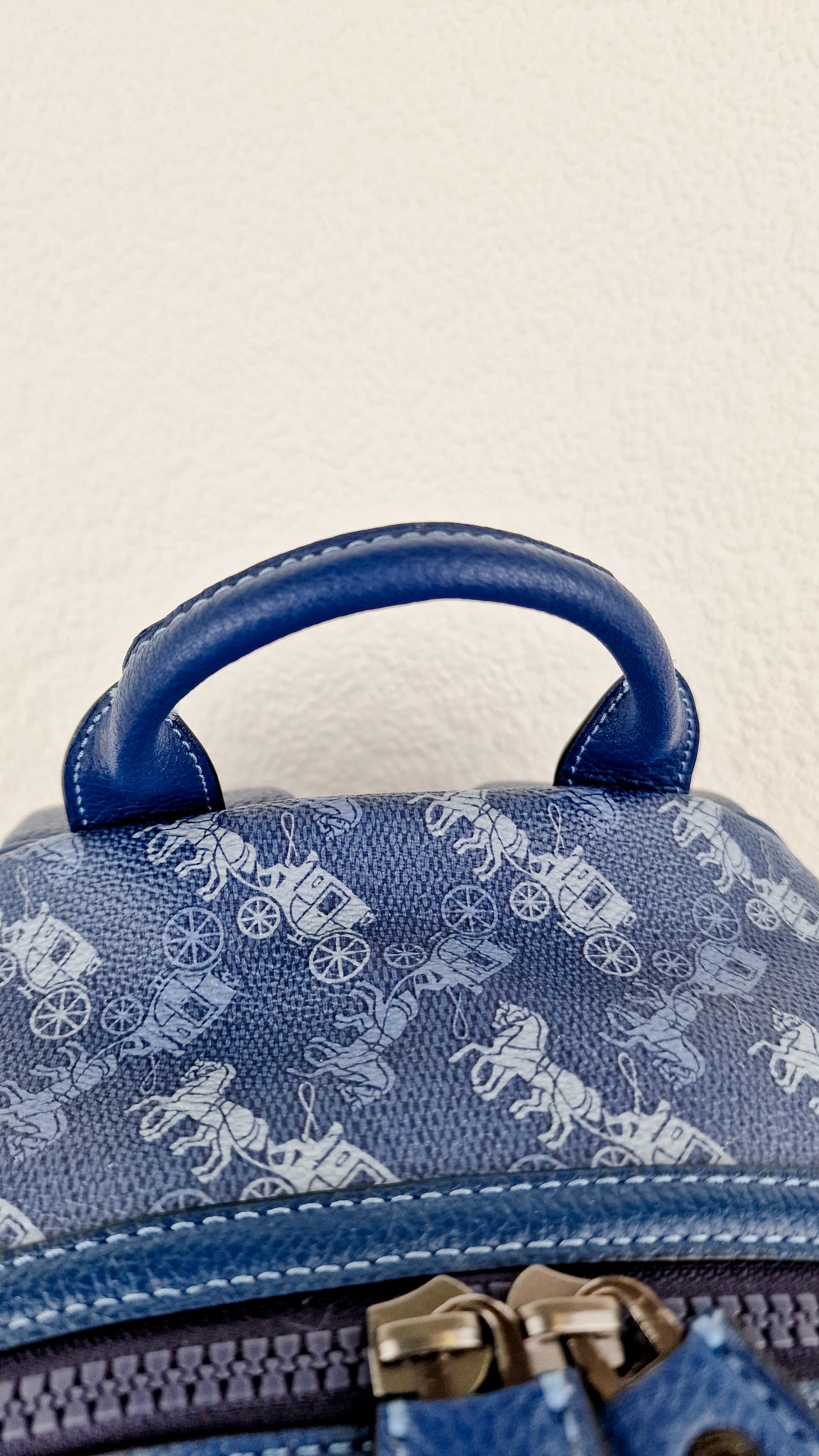 coach horse and carriage backpack Coach Barrow Backpack With Horse And Carriage Print Blue Bag