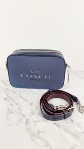 Coach Jes Crossbody Camera Bag in Denim & Navy Blue Leather Coach 6519