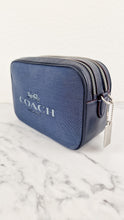 Load image into Gallery viewer, Coach Jes Crossbody Camera Bag in Denim &amp; Navy Blue Leather Coach 6519
