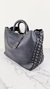 Coach 1941 Rogue Tote Bag With Links in Black Smooth Leather - Handbag Shoulder Bag - Coach 86810