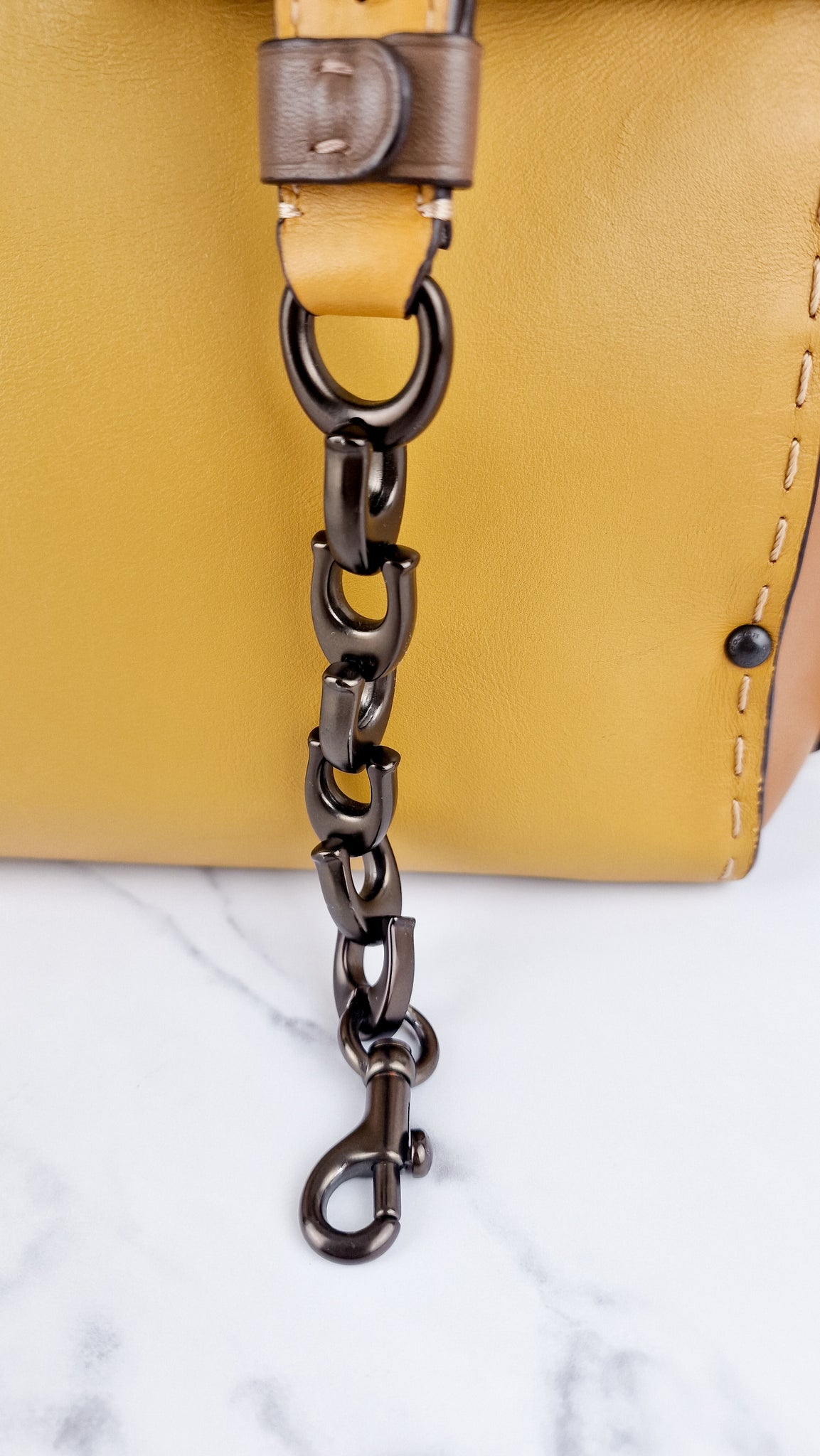Coach 1941 Double Swagger Flax Yellow Handbag C Chain Strap Leather Ba –  Essex Fashion House