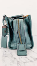 Load image into Gallery viewer, Coach 1941 Rogue 25 in Dark Turquoise With Prairie Rivets Pebble Leather Satchel - Coach 21590
