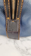 Load image into Gallery viewer, RARE Coach 1941 Rogue Satchel in Dark Denim with Colorblock Patchwork Snakeskin Handles - Barrel Bag - Coach 58690
