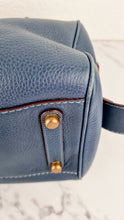 Load image into Gallery viewer, RARE Coach 1941 Rogue Satchel in Dark Denim with Colorblock Patchwork Snakeskin Handles - Barrel Bag - Coach 58690
