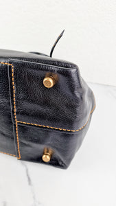 Coach 1941 Outlaw Satchel Bag in Black Polished Grain Leather - Shoulder Bag Handbag - Coach 38190