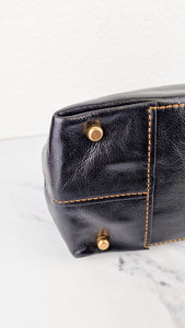 Coach 1941 Outlaw Satchel Bag in Black Polished Grain Leather - Shoulder Bag Handbag - Coach 38190