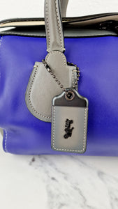 Coach 1941 Badlands Satchel Bag in Purple Blue Heather Grey Colorblock Smooth Leather - Coach 56587