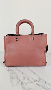 Coach 1941 Rogue 31 Dusty Rose Pink Mixed Leather Burgundy Suede - Satchel Handbag 23755