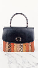 Load image into Gallery viewer, Coach Parker Top Handle With Signature Canvas Patchwork Stripes And Snakeskin Detail - Coach 79269
