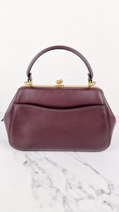 Coach 1941 Frame Bag with Kisslock in Oxblood Smooth Leather - Crossbody Handbag - Coach 68136