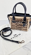 Load image into Gallery viewer, Coach Swagger 21 in Snakeskin Black &amp; White Chalk Colorblock Handbag - Coach 57748

