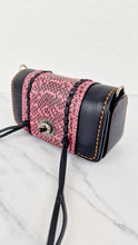 Load image into Gallery viewer, Coach 1941 Dinkier with Whipstitch Snake Trim in Black Smooth Leather With Pink Snakeskin - Crossbody Bag Clutch Mini Dinky - Coach 86819
