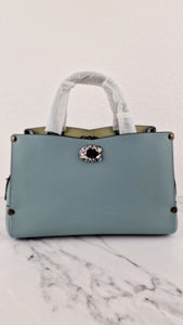 Coach Mason Carryall in Sage Pale Blue Green Smooth Leather & Snakeskin - Coach 38717
