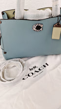 Load image into Gallery viewer, Coach Mason Carryall in Sage Pale Blue Green Smooth Leather &amp; Snakeskin - Coach 38717
