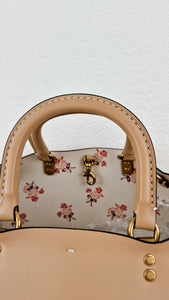 Coach 1941 Rogue Tote Bag With Floral Bow Lining in Beechwood Smooth Leather Handbag Shoulder Bag - Coach 28430