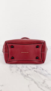 Coach 1941 Dakotah Satchel in Burgundy Red Smooth Leather Handbag Crossbody Bag - Coach 59132