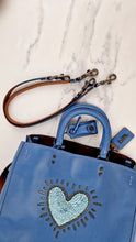 Load image into Gallery viewer, Coach 1941 Rogue 31 Keith Haring Leather Sequin Heart in Sky Blue - Shoulder Bag Satchel Handbag - Coach 28637
