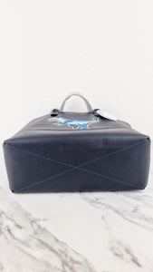 Coach Gotham Tote Rexy Bag Dark Navy Blue & Black Glovetanned Leather - Shoulder Bag - Coach 11087