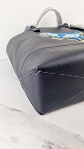 Coach Gotham Tote Rexy Bag Dark Navy Blue & Black Glovetanned Leather - Shoulder Bag - Coach 11087