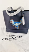 Load image into Gallery viewer, Coach Gotham Tote Rexy Bag Dark Navy Blue &amp; Black Glovetanned Leather - Shoulder Bag - Coach 11087
