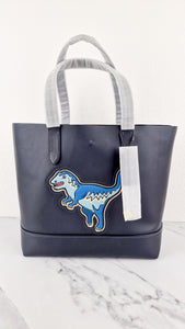 Coach Gotham Tote Rexy Bag Dark Navy Blue & Black Glovetanned Leather - Shoulder Bag - Coach 11087