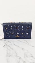 Load image into Gallery viewer, Callie Foldover Clutch With Prairie Rivets Midnight Navy Blue - Coach 31731
