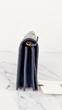 Load image into Gallery viewer, Callie Foldover Clutch With Prairie Rivets Midnight Navy Blue - Coach 31731
