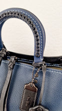 Load image into Gallery viewer, Coach 1941 Rogue 31 Prussian Blue Western Whiplash Whipstitch with Black Suede Lining Handbag Coach 58122

