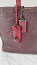 Load image into Gallery viewer, Coach 1941 Rogue 31 Oxblood Brown Pebble Leather Red Suede Lining Satchel Handbag Coach 38124
