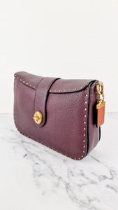 Coach 1941 Page 27 With Border Rivets in Oxblood Brown Pebble Leather - Coach 31929