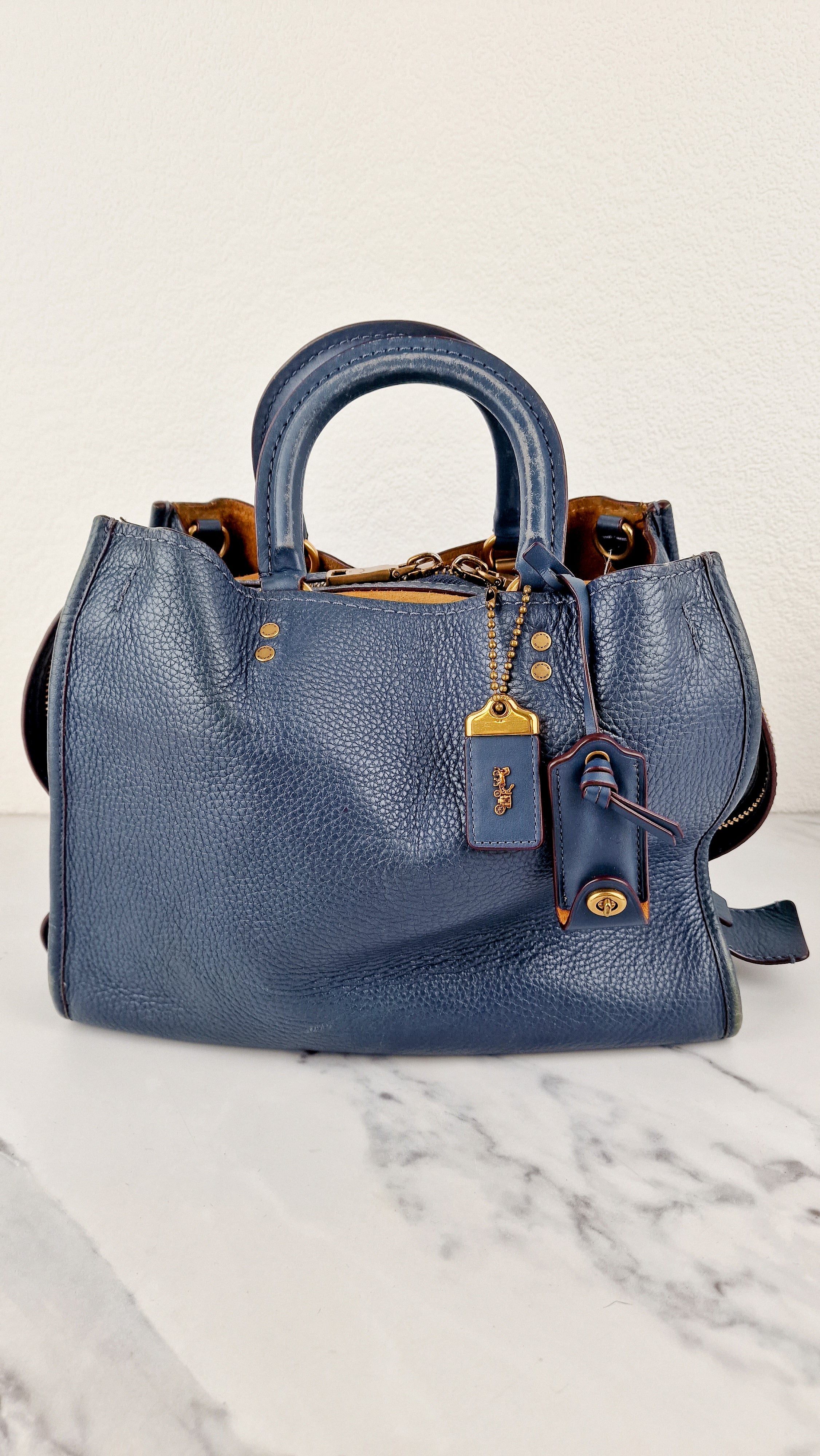 Coach 1941 Rogue 25 in Dark Denim Blue Shoulder Bag Handbag Navy Pebbl –  Essex Fashion House