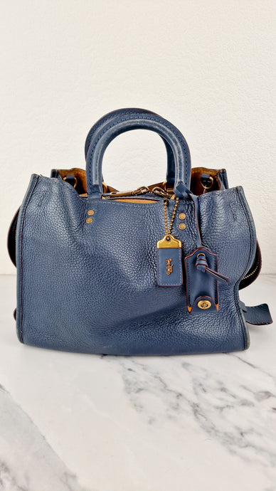 Coach 1941 Rogue 31 in Dark Denim Blue Shoulder Bag Satchel Handbag Coach 38124
