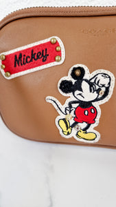 Disney x Coach Mickey Mouse Camera Bag in Smooth Brown Leather with Patches - Crossbody Bag Coach F59532