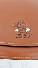 Load image into Gallery viewer, Disney X Coach 75th Anniversary 1941 Saddle Bag with Mickey Mouse Blowing Raspberries in Saddle Brown Smooth Leather Crossbody Bag LIMITED EDITION - Coach 37931
