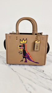 Coach x Jean-Michel Basquiat Rogue 25 Pez Dispenser Dinosaur Bag in Elm Leather & Suede - Handbag Crosbody Shoulder Bag in Taupe Beechwood - Coach 6889