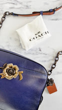 Load image into Gallery viewer, Coach 1941 Camera Bag with Tea Rose Turnlock Scalloped Edge C-Chain Strap in Cadet Blue Purple Crossbody Bag - Coach 29094
