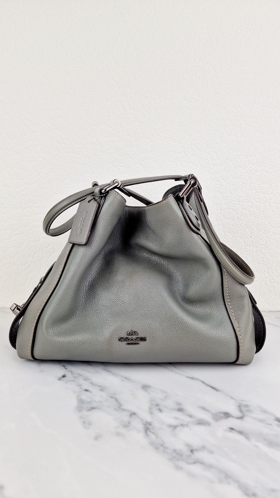 Coach Edie 31 Shoulder Bag in Grey Pebble Leather - Handbag Coach 57125