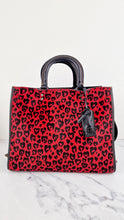 Load image into Gallery viewer, Coach 1941 Rogue 31 Wild at Heart Red Leopard Calfhair Haircalf &amp; Black Leather - Satchel Handbag Coach 54554
