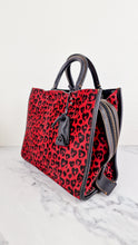 Load image into Gallery viewer, Coach 1941 Rogue 31 Wild at Heart Red Leopard Calfhair Haircalf &amp; Black Leather - Satchel Handbag Coach 54554
