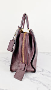Coach 1941 Rogue 31 in Oxblood Pebble Leather with Border Rivets & Brass Hardware - Coach 30457