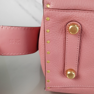 Rare Coach Rogue 31 in Rose Pink with Brass Border Rivets & Tea Rose Details - SAMPLE BAG