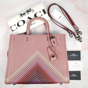Coach 1941 Rogue 31 Dusty Rose Pink Chevrons Ombre