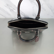 Load image into Gallery viewer, Coach mini sierra satchel black patent leather floral handbag
