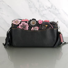 Load image into Gallery viewer, Coach Dinky Wild Tea Rose Fringe Black Pink limited edition 86847

