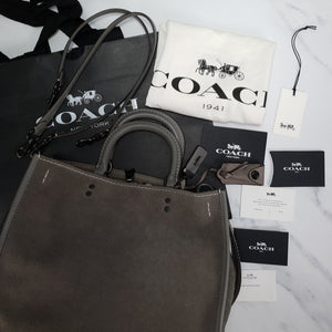 Coach Rogue 31 GRey Heather Suede Handbag